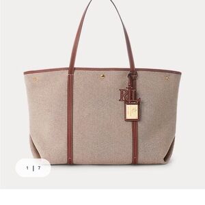Canvas & Leather Large Emerie Tote Ralph Lauren